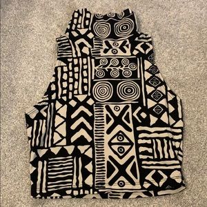 Aztec Turtleneck Crop Top